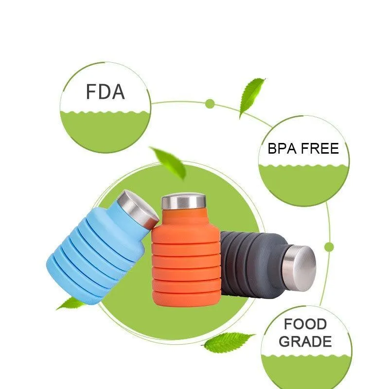Collapsible Water Bottle, Silicone & BPA Free