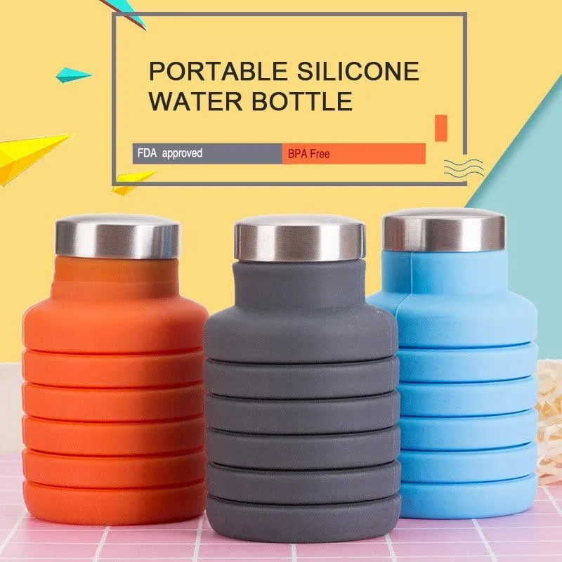 Collapsible Water Bottle, Silicone & BPA Free