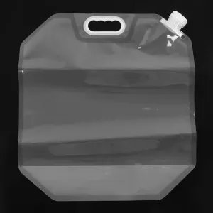 Collapsible Water Container Bag 3.96 Gallon/15L Reusable Freezable Water Container Clear Storage Jug for Camping Hiking Backpack Emergency(White)