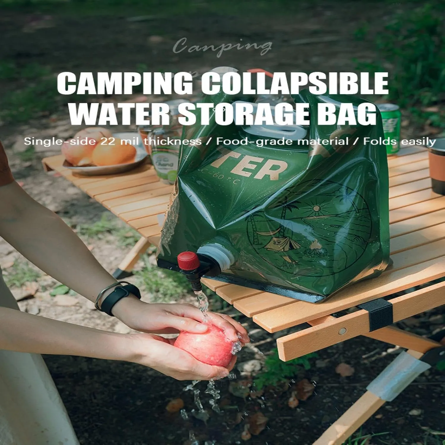 Collapsible Water Container for Outdoor Use Large Capacity Foldable Water Bag for Hiking Camping & Travel