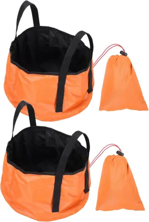 Collapsible Water Storage for Outdoor Use Camping Sink Basin Double Handles Design Reinforced Polyester Easy to Store