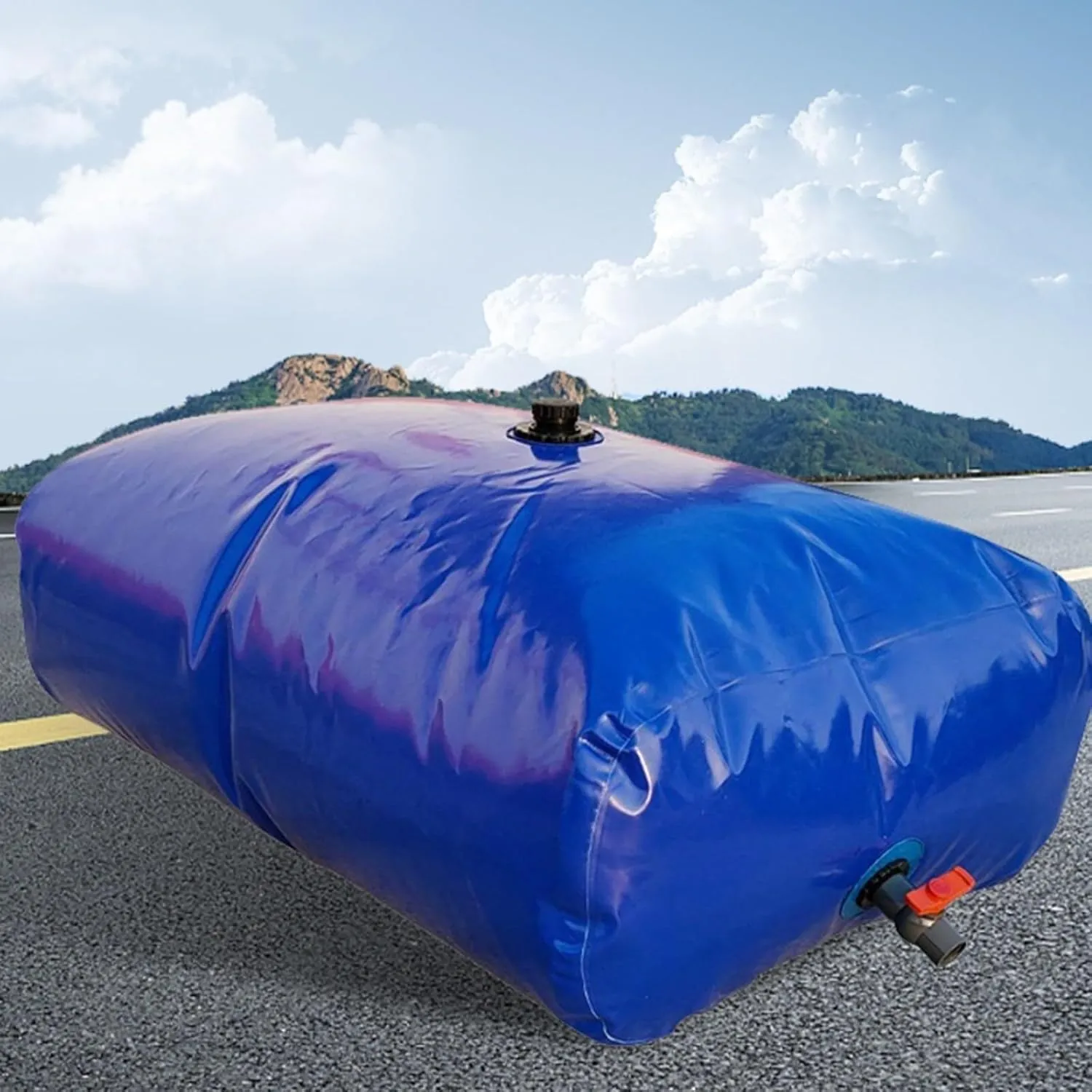 Collapsible Water Tank, High Capacity Portable Bladder for Emergency Storage, Durable & Leak-Proof Storage (Blue, 1 * 0.6 0.35m)(1 * 0.6 * 0.35m)