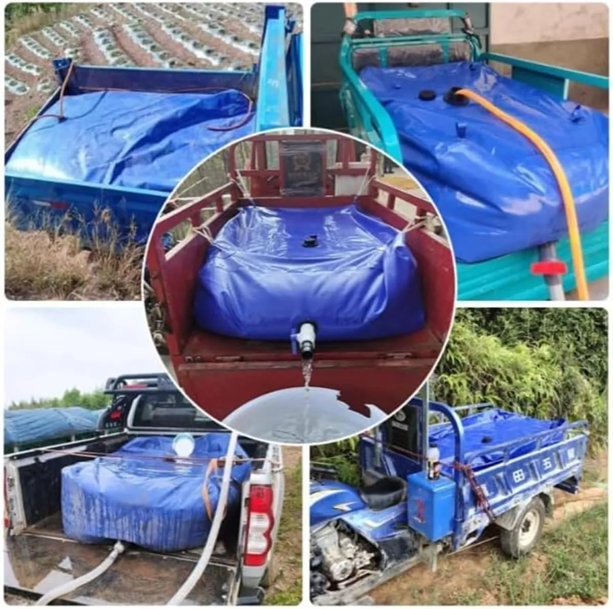 Collapsible Water Tank, High Capacity Portable Bladder for Emergency Storage, Durable & Leak-Proof Storage (Blue, 1 * 0.6 0.35m)(1 * 0.6 * 0.35m)
