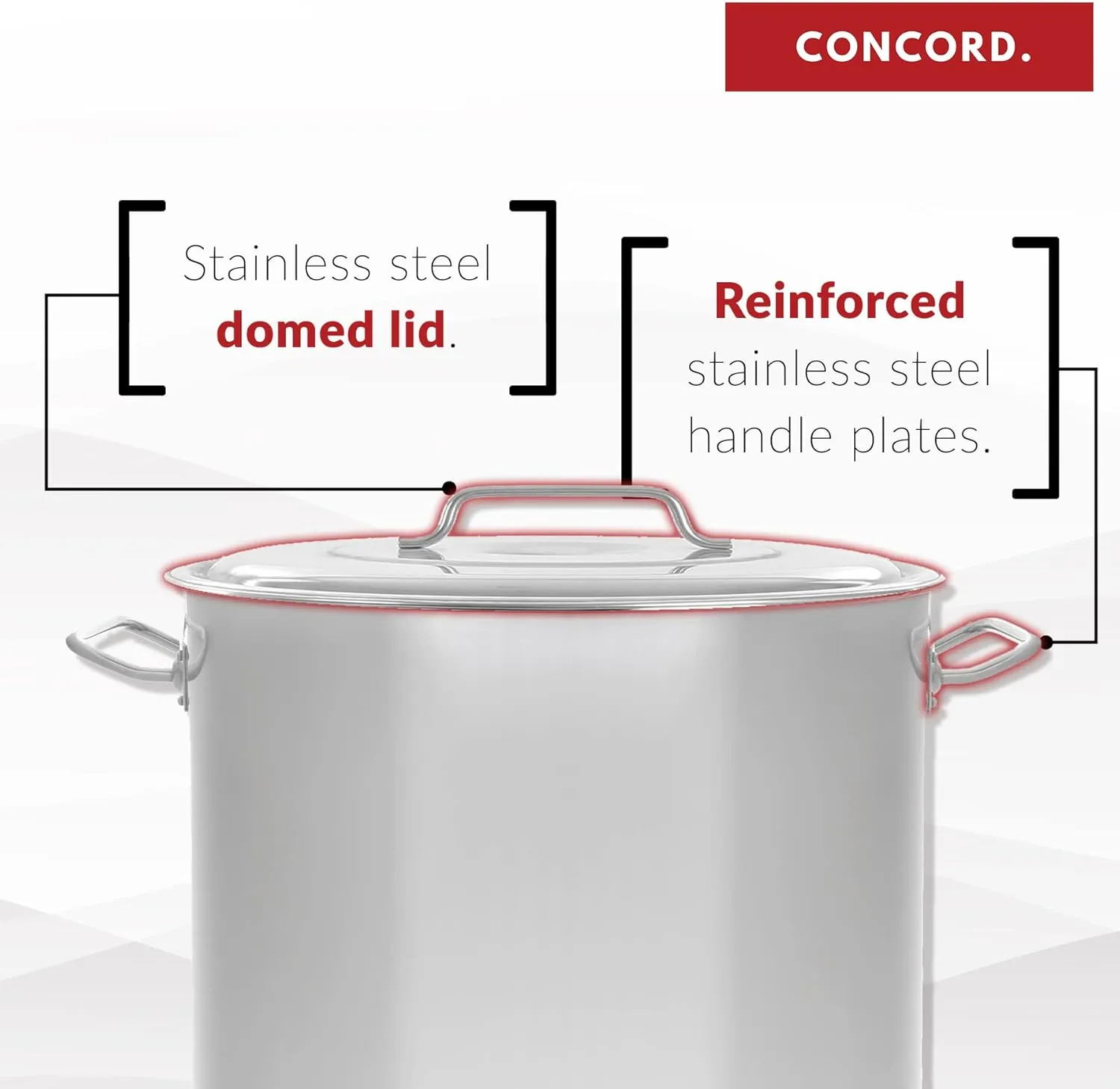 Concord Cookware Stainless Steel Stock Pot Kettle, 100-Quart