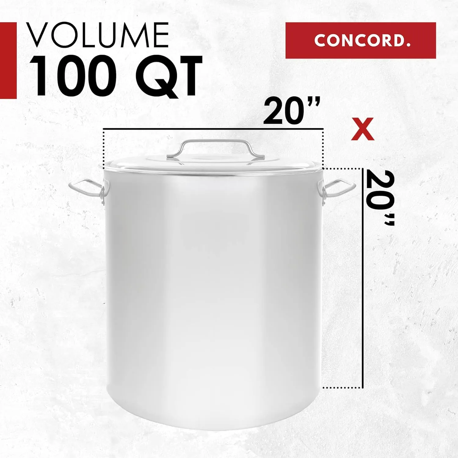 Concord Cookware Stainless Steel Stock Pot Kettle, 100-Quart