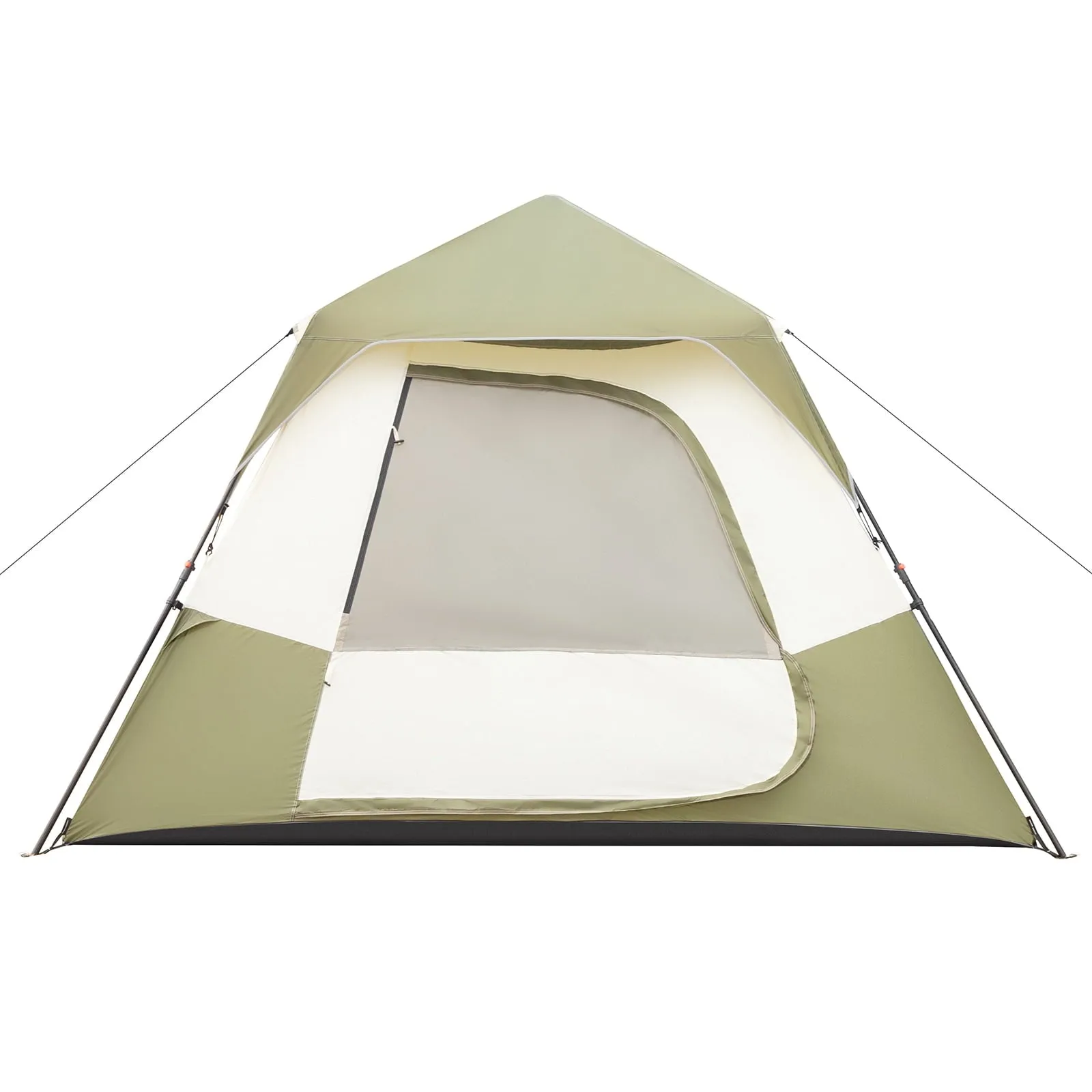 COOKCOK 6 Person Camping Tent, Setup in 60 Seconds, with Rainfly & Windproof, Tent with Carry Bag, Family Camping and Hiking, 120"L x 107.8"W x 65.9"H, Army Green & White