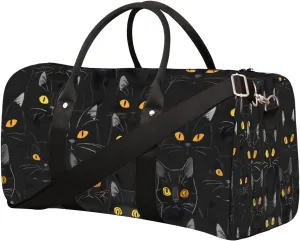 Cool Animal Cat Travel Duffel Bag for Women Men Small Sport Gym Bag Waterproof Weekender Overnight Lightweight Carry on Foldable Gym Bag for Training Swim Yoga Traveling Handbag