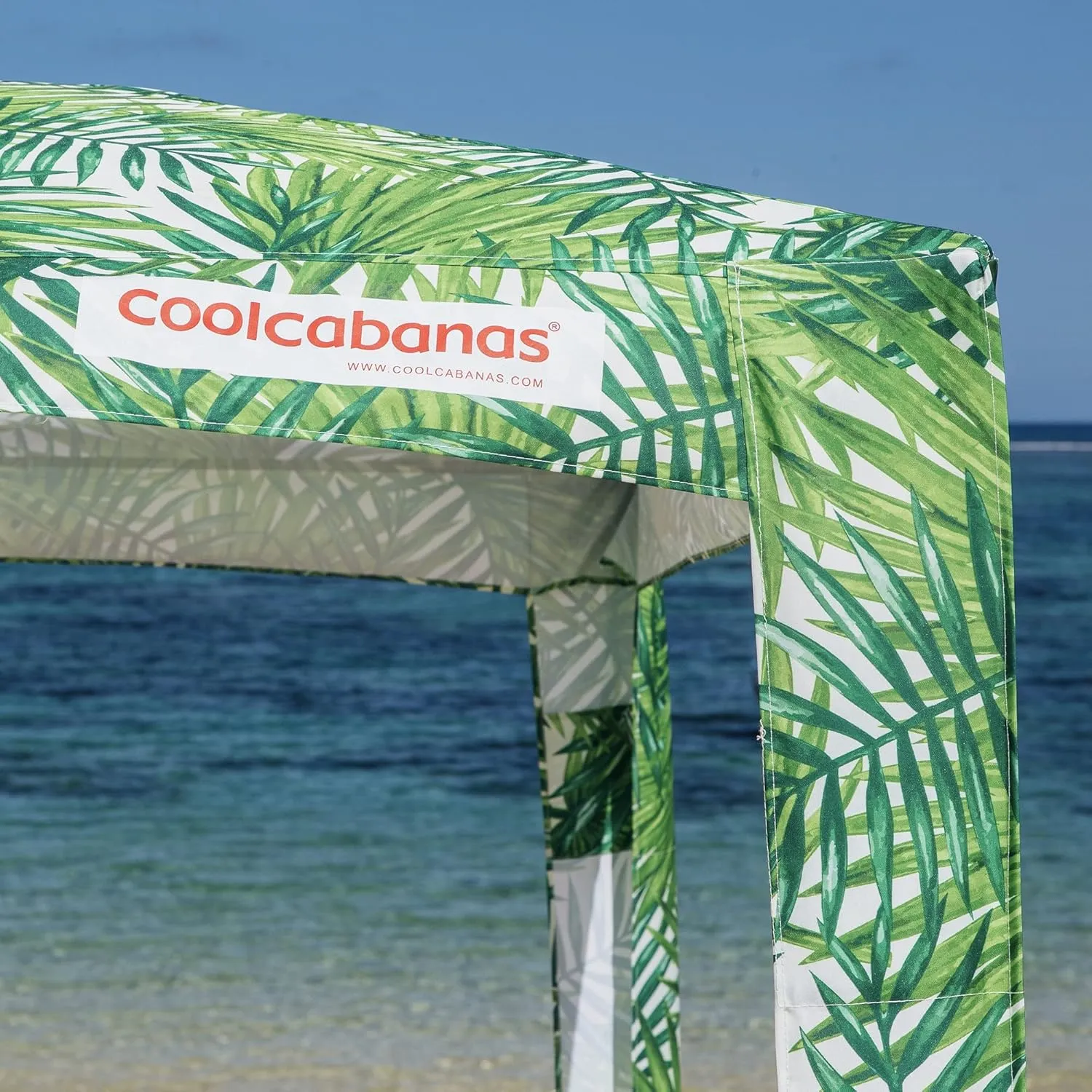 CoolCabana Beach Shade Tent - Easy Setup, UPF 50  Protection, Large & Medium Sizes, Compact & Wind Resistant - Beach Cabana for The Whole Family - Palms, Medium