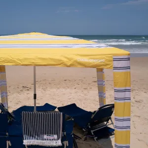 CoolCabana Beach Shade Tent - Easy Setup, UPF 50  Protection, Large & Medium Sizes, Compact & Wind Resistant - Beach Cabana for The Whole Family - St Tropez, Medium
