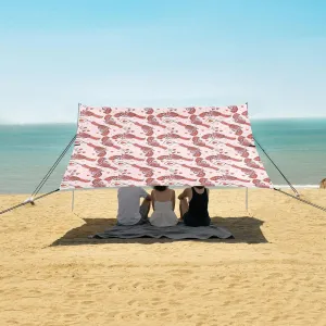 Cowboy Gun Love Theme Beach Canopy Tent Anti-UV & Wind Resistant, Camping Sun Shelter Easy Setup Portable,Outdoor Shade Tents with Sandbags,Sand Shovels,Ground Pegs & Stability Poles