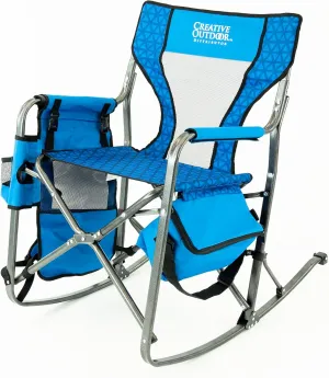 Creative Outdoor Collapsible Folding Rocking Director Chair | Camping Picnic Beach & Patio
