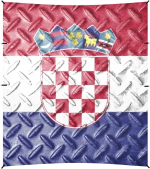 Croatia Flag Blue Red Foldable Beach Cabana UPF50  Water-Resistant Sun Shade with Sand Shovel, Sandbags for Backyard, Grassland, Park