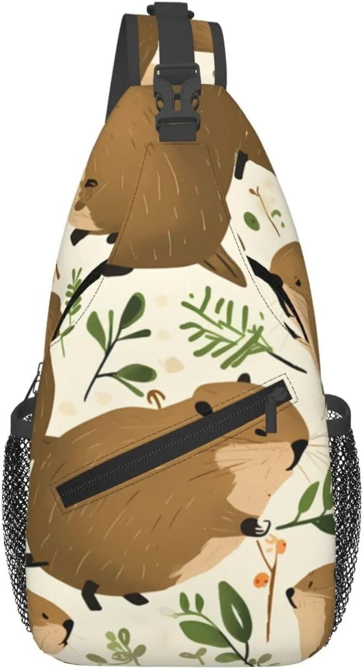 Cross Chest Bag Diagonally - Quality, Durable, and Spacious Shoulder Bag for Men and Women beaver working Prints