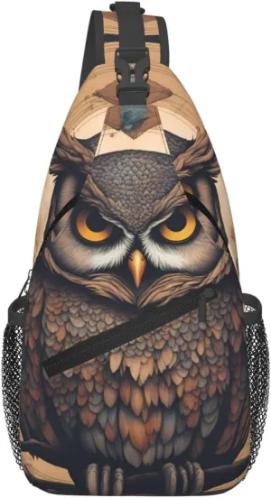 Cross Chest Bag Diagonally - Quality, Durable, and Spacious Shoulder Bag for Men and Women Owl Beliefs Pattern