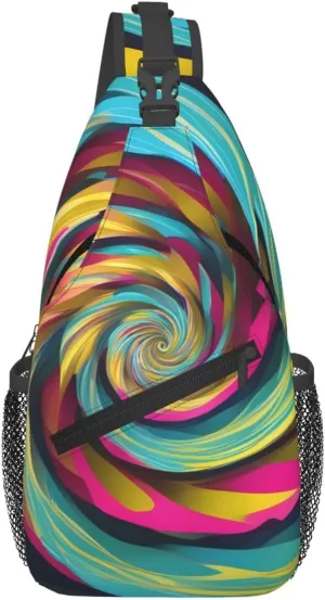 Cross Chest Bag Diagonally - Quality, Durable, and Spacious Shoulder Bag for Men and Women spiral optical illusion gif Printing