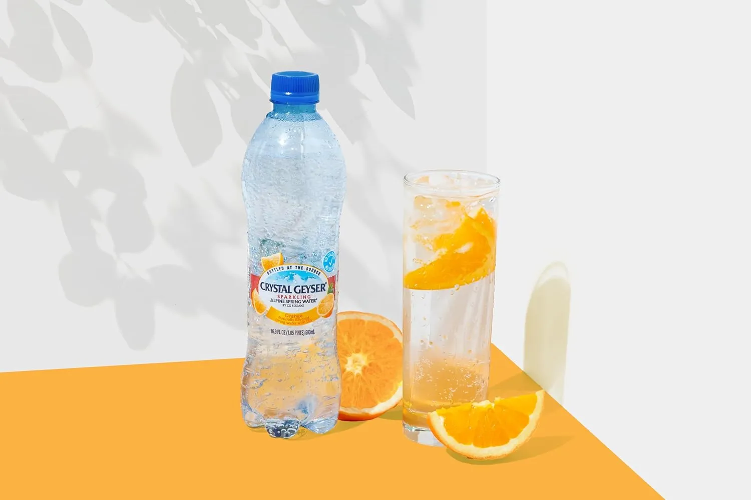 Crystal Geyser Sparkling Orange Alpine Natural Spring Water, 24-Pack, 16.9oz Bottles, Zero Calories and No Sweeteners, Naturally Flavored, Bottled at The Source