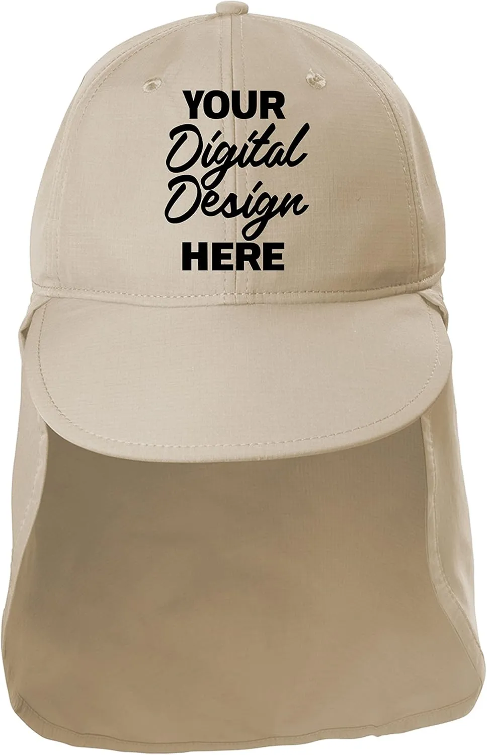 Custom Embroidered Sun Hat Ear&Neck Flap Adjustable UPF 30  UV Protection Hiking Safari Fishing Hats for Women and Men