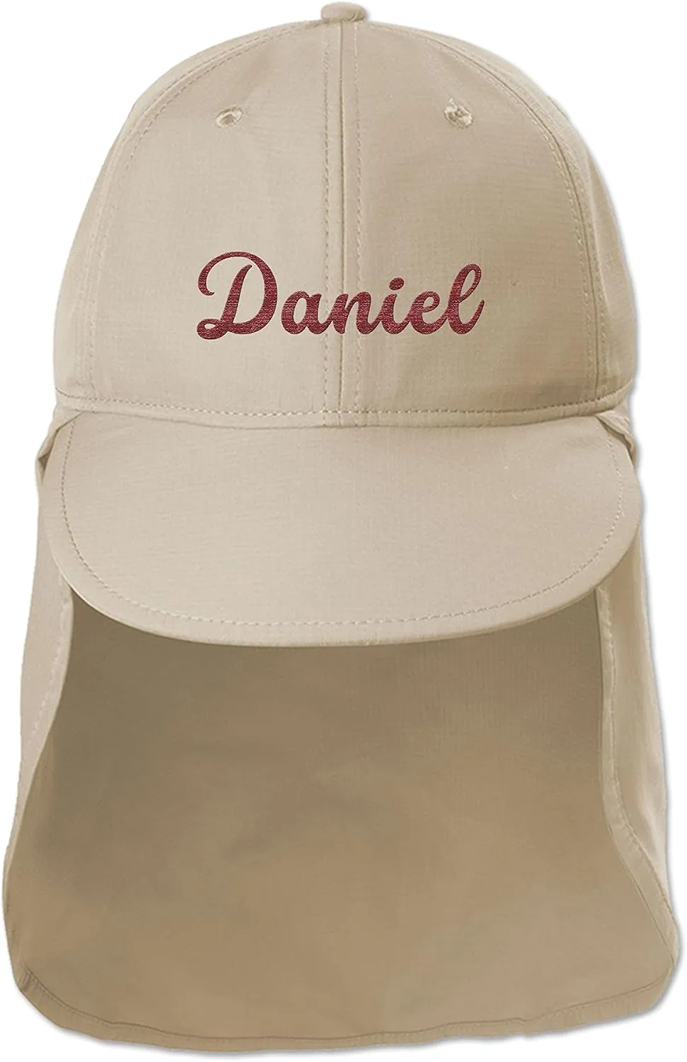 Custom Embroidered Sun Hat Ear&Neck Flap Adjustable UPF 30  UV Protection Hiking Safari Fishing Hats for Women and Men