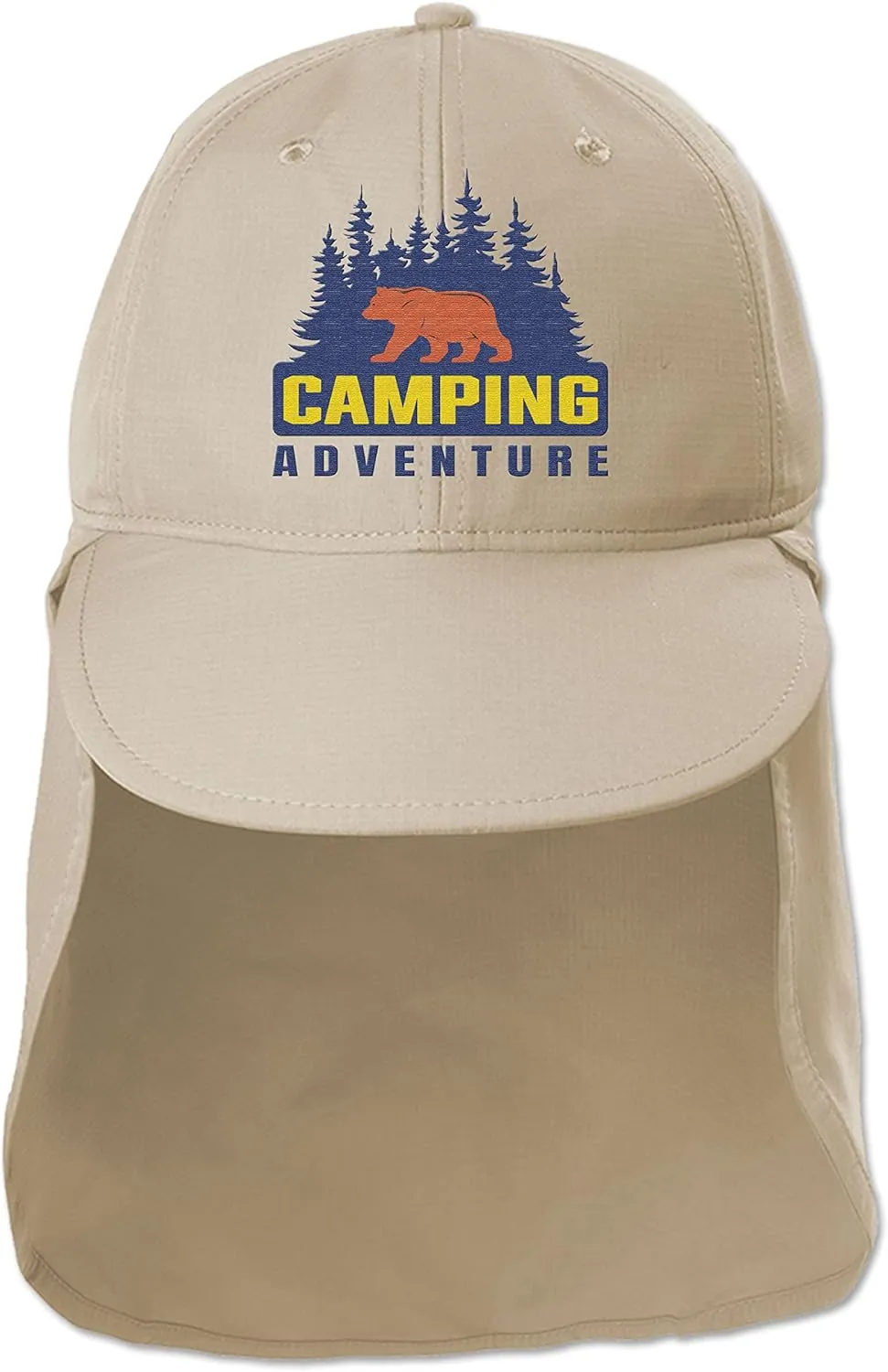 Custom Embroidered Sun Hat Ear&Neck Flap Adjustable UPF 30  UV Protection Hiking Safari Fishing Hats for Women and Men