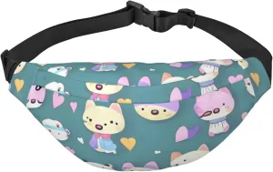 Cute Little Fox Men'S And Women'S Waist Pack, Crossbody Bag With Adjustable Belt For Running, Traveling, Sports, Hiking