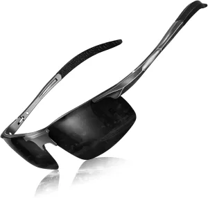 DADA-PRO Polarized Sunglasses Men Sport Driving Sun Glasses Ultralight Al-Mg Mirrored Shades UV400 Protection