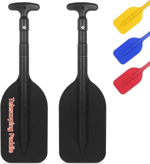 DEDU Boat Paddle Telescoping 2 Pack, Boat Oars Collapsible Emergency Paddle 21"-43" Adjustable, Telescoping Canoe Paddle Aluminum Shaft Anti Slip for Kids and Adults