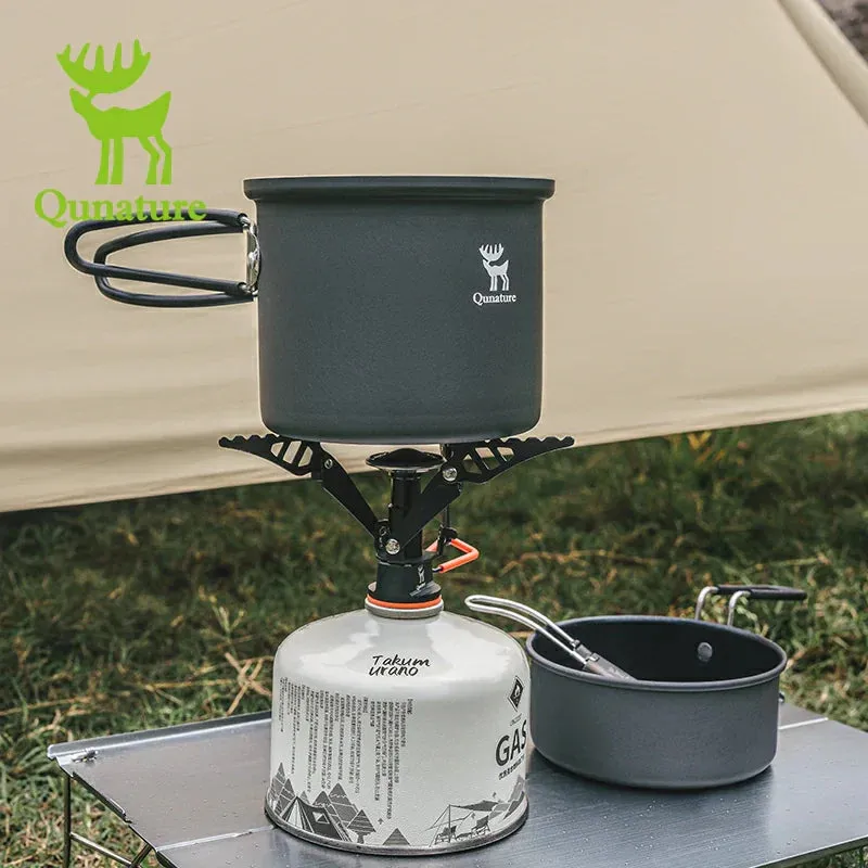Design Nestable Ultra-Light Don't miss it Handle Cookware Efficient returns with Camping Set Qunature Aluminum