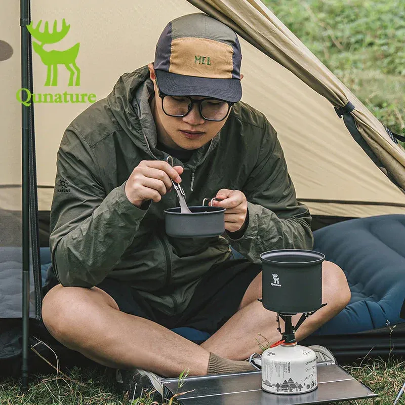 Design Nestable Ultra-Light Don't miss it Handle Cookware Efficient returns with Camping Set Qunature Aluminum
