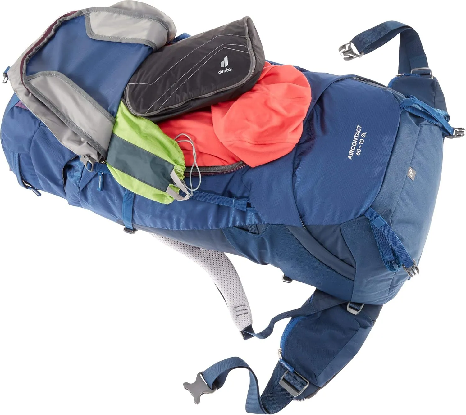 Deuter Women's Aircontact 60 10 SL Trekking Backpack, Steel-Midnight, 70 L