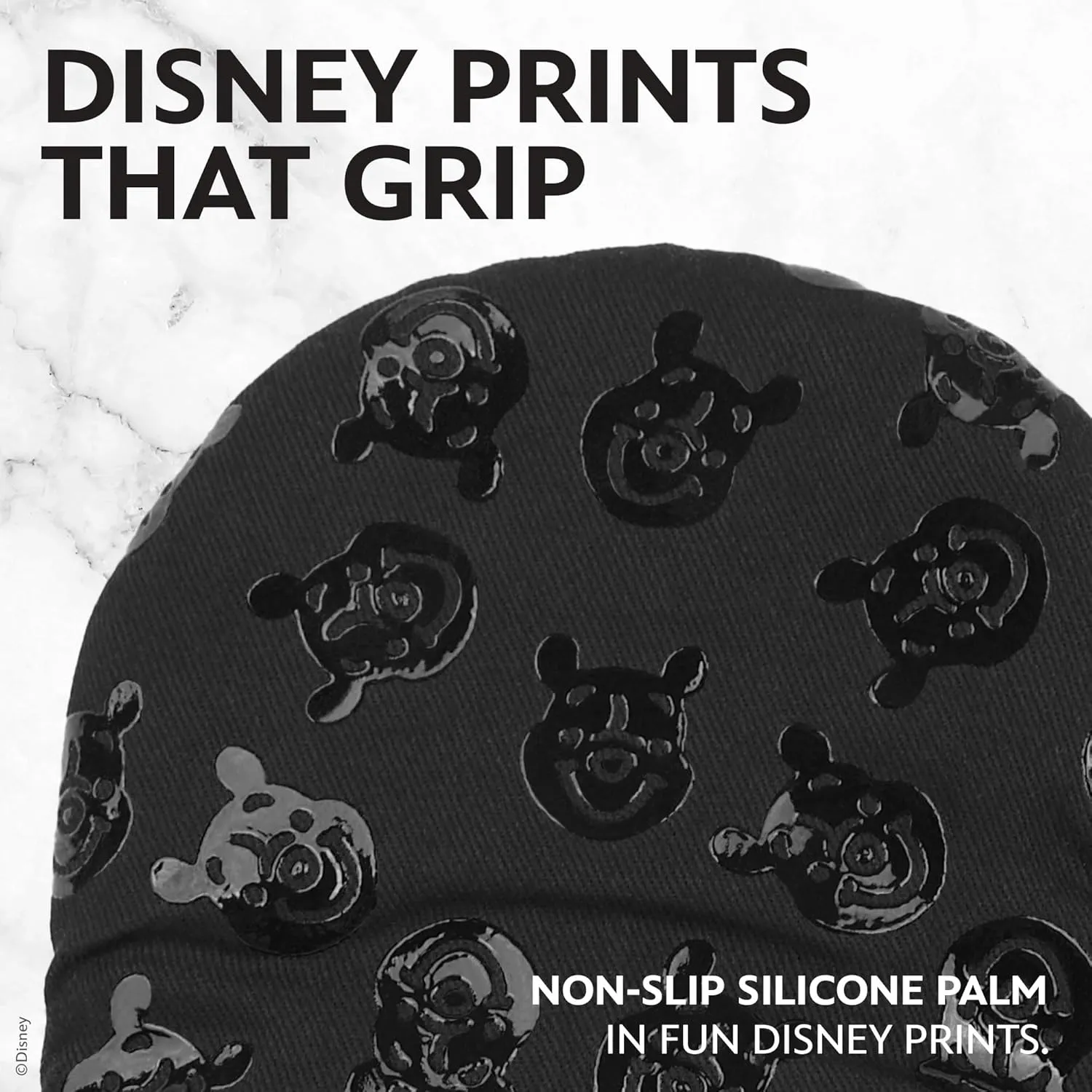 Disney Oven Mitts - 5.5” x 7.5” Heat-Resistant Mini Oven Mitts with Non-Slip Printed Silicone Disney Silhouettes - Mickey & Minnie, Stitch, Winnie The Pooh