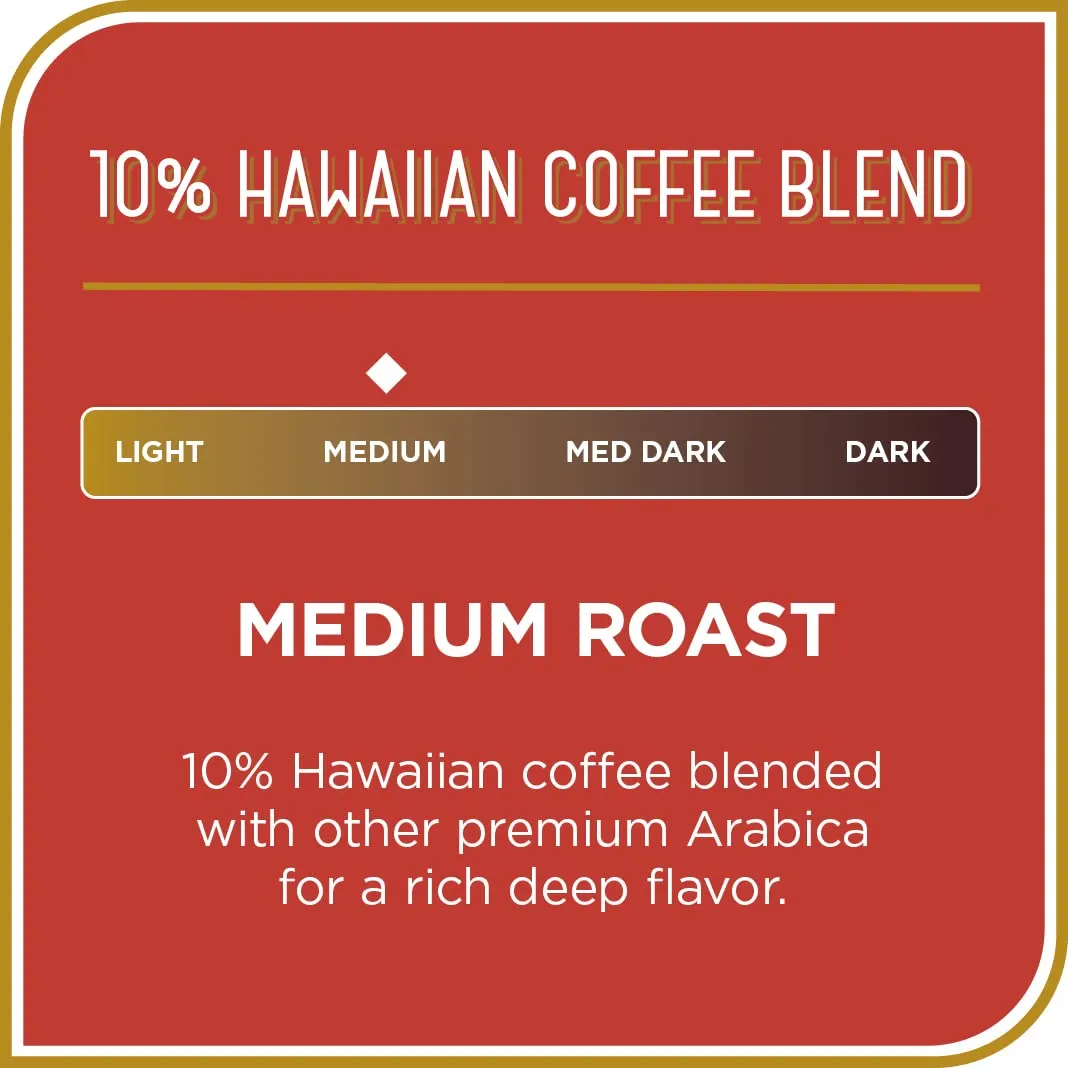 Don Francisco's Premium Hawaiian Blend Premium Ground Coffee - 10% Hawaiian Coffee blended with other premium Arabica beans, Rich Flavor, Floral Aroma, Subtle Fruity Notes - 3 Pack of 12 oz Recyclable Steel Cans - Family Crafted Since 1870