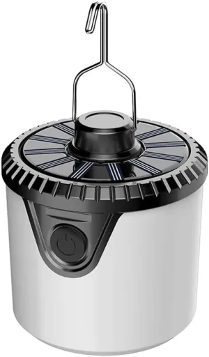 Dual Color White Yellow LED Camping Lantern Solar Powered Rechargeable Portable Light for Outdoor Use Night Market Emergency Home Camping