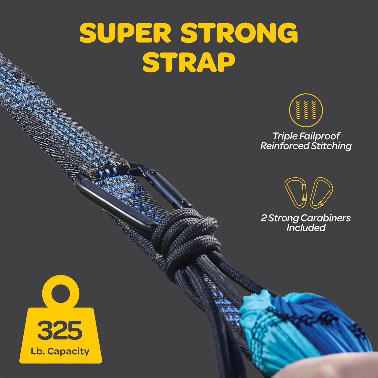 Durable Hammock 400 lb Capacity, Nylon Camping Hammock Chair - Double or Single Sizes w/Tree Straps and Attached Carry Bag - for Travel/Backpacking/Beach/Backyard (Medium, Forest Green & Lima Green)