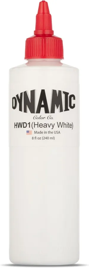 Dynamic Color Co- Heavy White Tattoo Ink, Made in USA, Sterilixed, 8oz Bottle