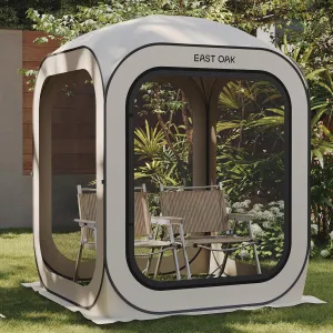 EAST OAK Screen House Tent Pop-Up, Portable Screen Room Canopy Instant Screen Tent 4 x 4 FT with Carry Bag for Patio, Backyard & Outdoor Activities, Beige