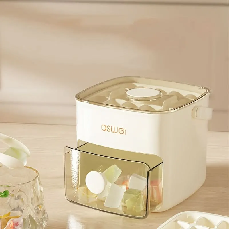 Easy-Press Ice Cube Mold Set - Large Capacity with Storage