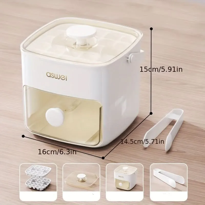Easy-Press Ice Cube Mold Set - Large Capacity with Storage