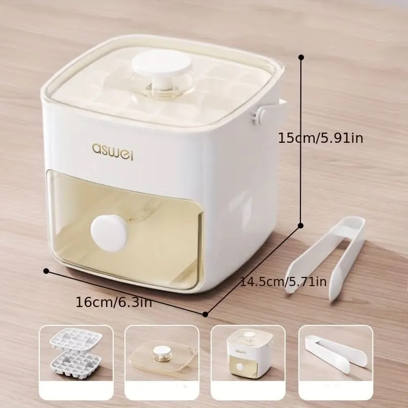 Easy-Press Ice Cube Mold Set - Large Capacity with Storage