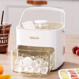 Easy-Press Ice Cube Mold Set - Large Capacity with Storage
