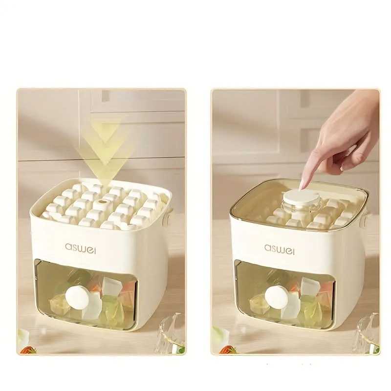 Easy-Press Ice Cube Mold Set - Large Capacity with Storage