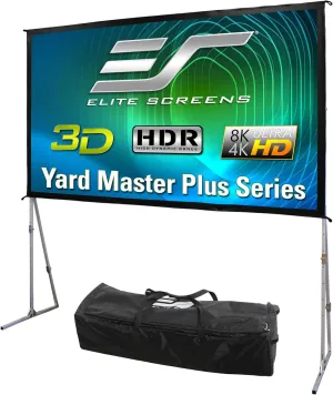 Elite Screens Yard Master Plus, 200-INCH 16:9 Height Setting Adjustable Portable Projector Screen, 4K HD Outdoor Indoor Movie Theater Front Projection, US Based Company 2-YEAR WARRANTY, OMS200H2PLUS