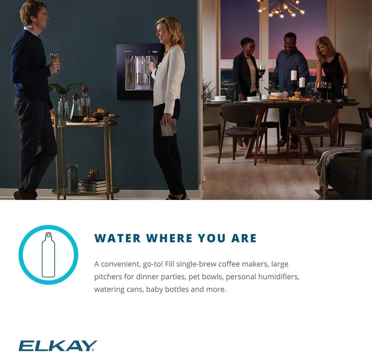 Elkay LBWD06WHK ezH2O Liv Built-in Filtered Water Dispenser, Remote Chiller, Aspen White