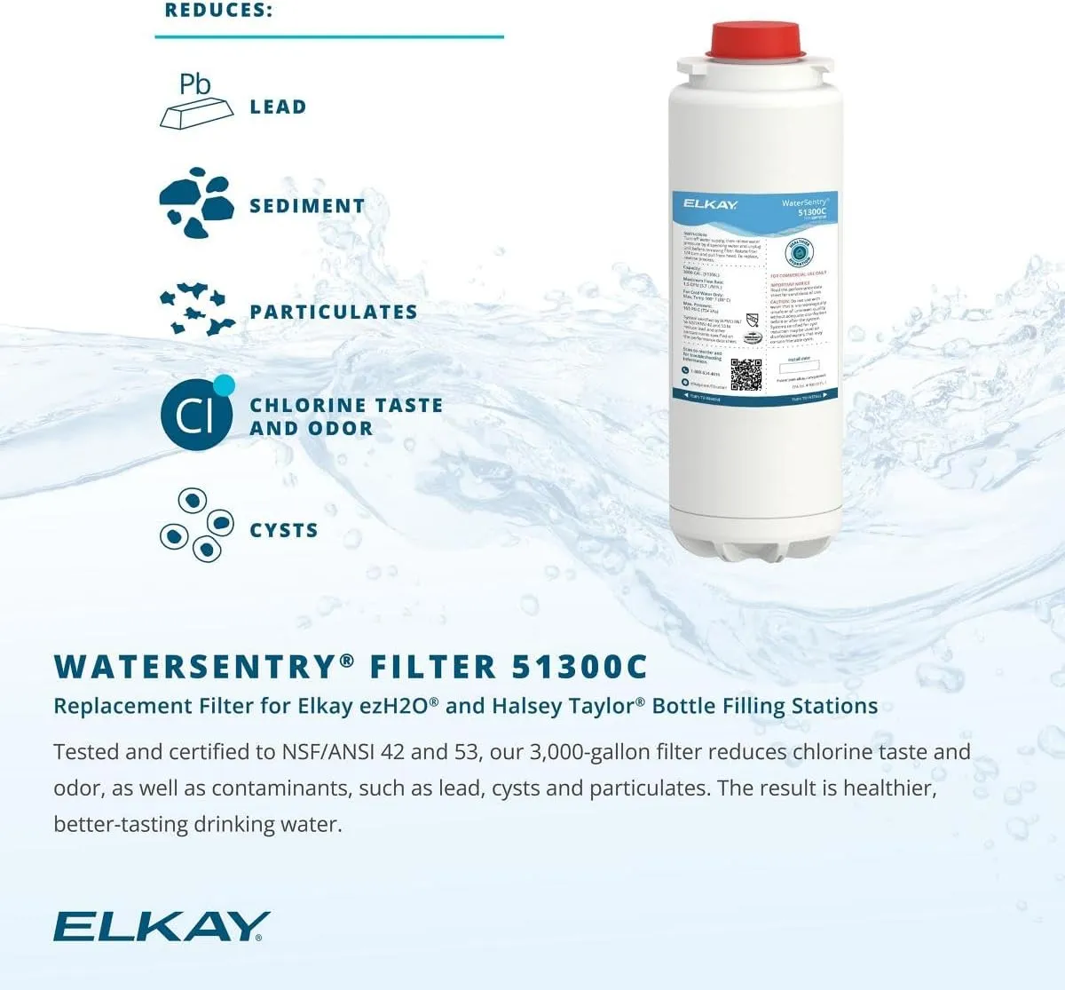 Elkay LZS8WSLK Filtered Refigerated, Single, Light Gray