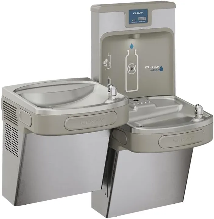 Elkay LZSTL8WSVRSK ezH2O Bottle Filling Station with Versatile Bi-Level ADA Cooler Filtered Refrigerated Stainless