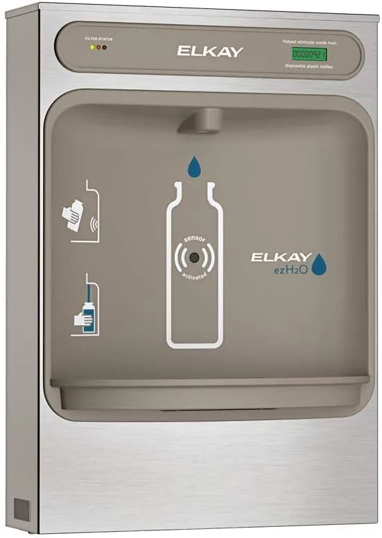Elkay LZWSSM EZH2O Bottle Filling Station Surface Mount, Filtered Non-Refrigerated Stainless, 25.44 x 17.94 x 8.19 inches, Stainless Steel