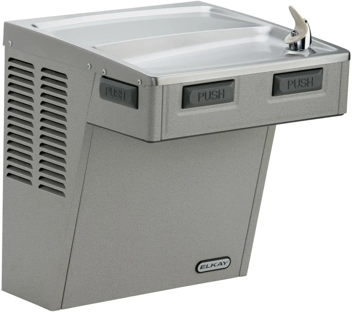 Elkay Wall Mount Mechanical Activation ADA Cooler Filtered Refrigerated Light Gray Granite