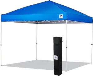 Envoy Outdoor Canopy Pop Up Tent, 10' x 10', Roller Bag, 4-Piece Spike Set, Recreational Grade, Royal Blue Top