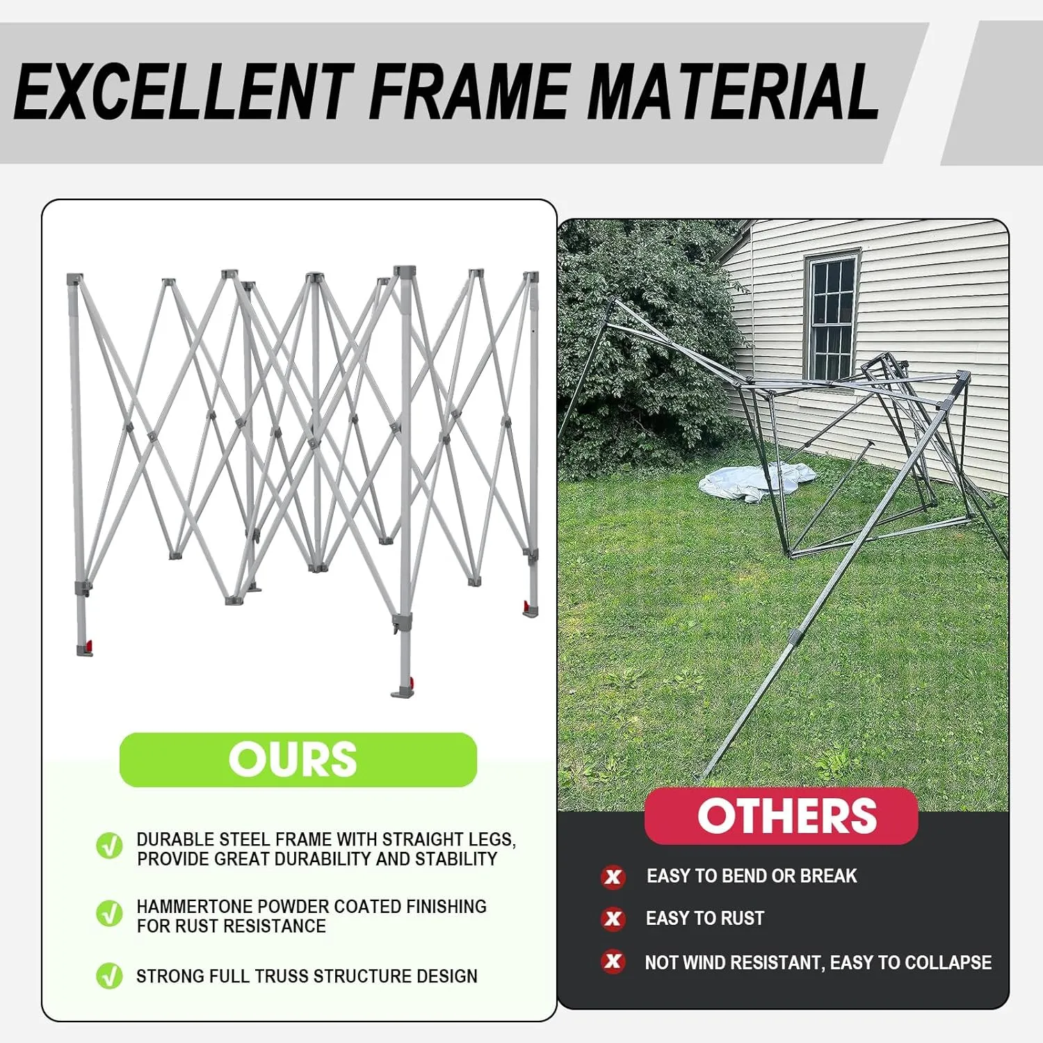 Eurmax USA Standard 10x10ft Patio Pop Up Canopy Tent for Outdoor Events Commercial Instant Canopies with Heavy Duty Roller Bag,Bonus 4 Canopy Sand Bags (Grey)