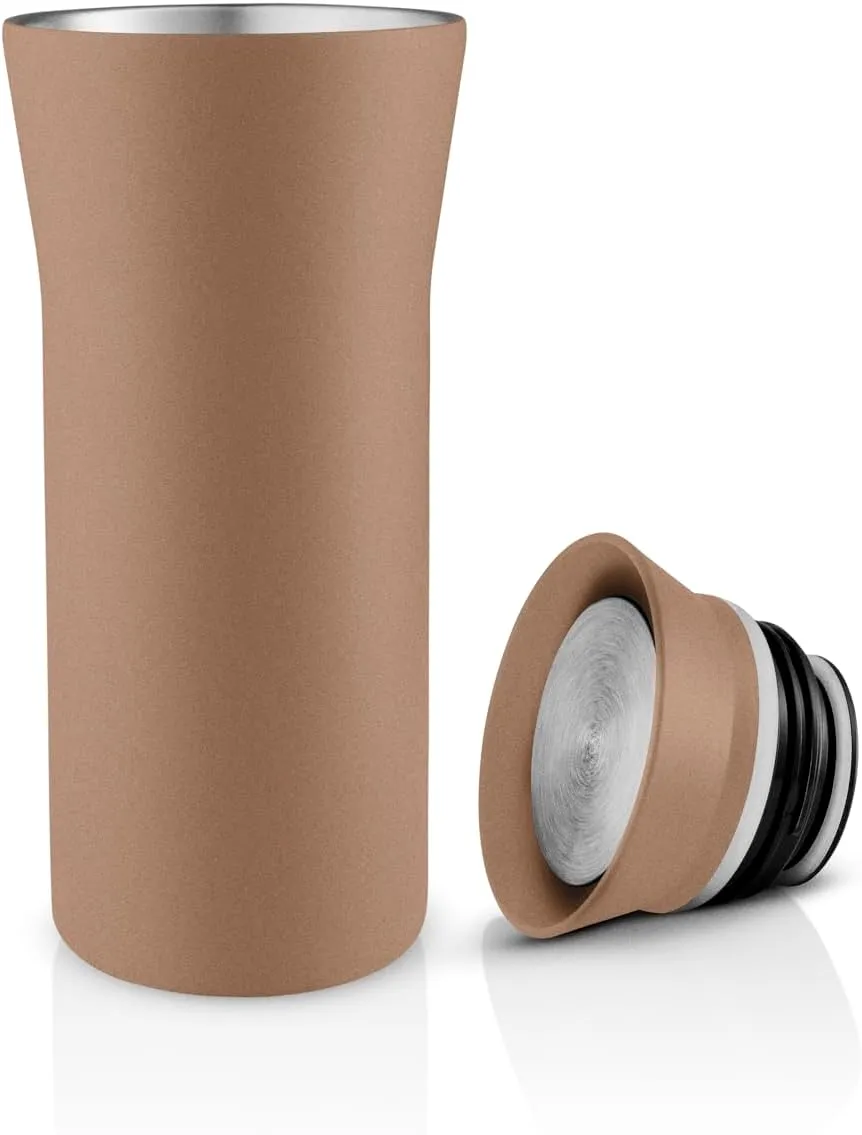 Eva Solo | City To Go Cup 12oz Mocca | Practical, double-walled thermo cup for easy and simple one-hand operation – click-lid allows drinking from all sides | Mocca