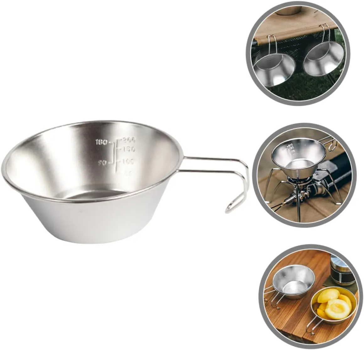 FAVOMOTO Multi Function Water Cup Compact Outdoor Wine Bowl with Handle for Camping Picnic and Home Use Durable Smooth Edges Design